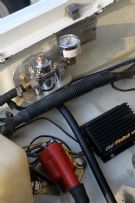 Holley 12-804 Fuel Pressure Reguator and gauge (fed by Jidosha Kiki Electric Fuel Pump under tray), Crane Cams Fireball XR700 Electronic Ignition, and Bosch GT40 Coil